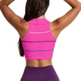 thumbnail image 6 of vdgthytj Sports Bra for Women Wireless Crewneck Striped Ribbed Underwear Support Push-Up Gym Workout Racerback Bras(X-Large,Hot Pink), 6 of 6