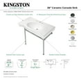 thumbnail image 5 of Kingston Brass VPB28140W81 Bristol 36" Ceramic Console Sink with Stainless Steel Legs (8-Inch, 3-Hole), White/Polished Chrome, 5 of 6