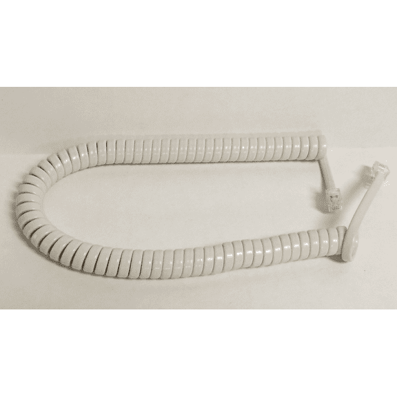 The VoIP Lounge 9 Foot Short Light Ivory Handset Receiver Curly Coil Phone Cord (Please Read Full Description)