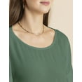 thumbnail image 6 of Moomaya Womens Solid Top, Round Neck Ruffled Bell Sleeves Casual Summer Top, 6 of 7