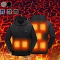 thumbnail image 5 of qucoqpe Mens Heated Hoodie 7 Heating Zones Winter Loose Warm Long Sleeve Hooded Sweatshirt Casual Tops, 5 of 5