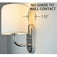 thumbnail image 4 of Kira Home Hewitt 9" Modern Wall Light/Wall Sconce + Oval White Fabric Shade, Chrome Finish, 4 of 7