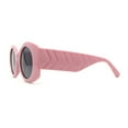 thumbnail image 3 of Womens Iconic Clout Mod Oval Thick Arm Plastic Sunglasses Pink Black, 3 of 4