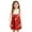 Red, variant on Girls Summer Casual Dresses, Tiered Twirl Sundress for Girls, Toddler Girls Candy Spaghetti Strap Ruffle Collar Knit Long Sleeve Solid Color 2 Piece Set Family Gathering Dress for 1-8Y