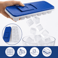 thumbnail image 4 of 2 Pack No Spill Ice Cube Trays with Lids, Blue, 14 Cubes Each, 4 of 7