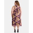 thumbnail image 3 of Terra & Sky Women's Plus Peplum Midi Dress, Sizes 0X-4X, 3 of 4