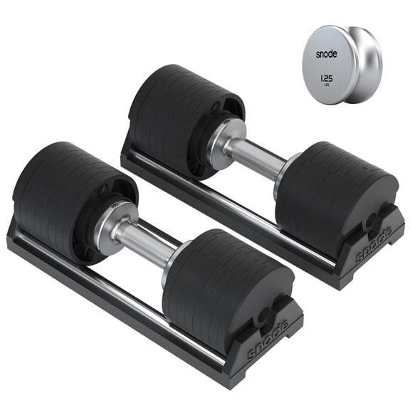 SNODE AD80 Drop Resistance 80 lbs Adjustable Dumbbell Set- Exhaustion Training Weights Adjustable Dumbbells- Cast Iron Plates, Iron Cradle, Anti-Slip Metal Handle, Fast Adjust, Compact Design