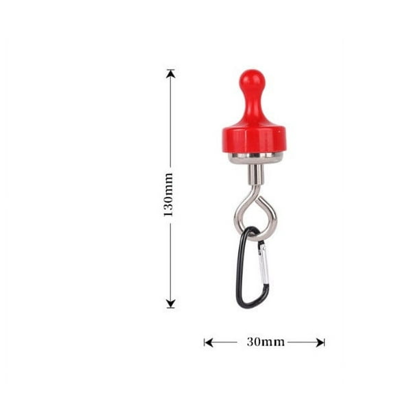 Gancho magnético para exteriores de 6,8 kg (15 lb) con ventosa, imán de neodimio resistente para colgar en tiendas de campaña, con cierre en D para colgar luces, llaves, artículos de caravanas y en