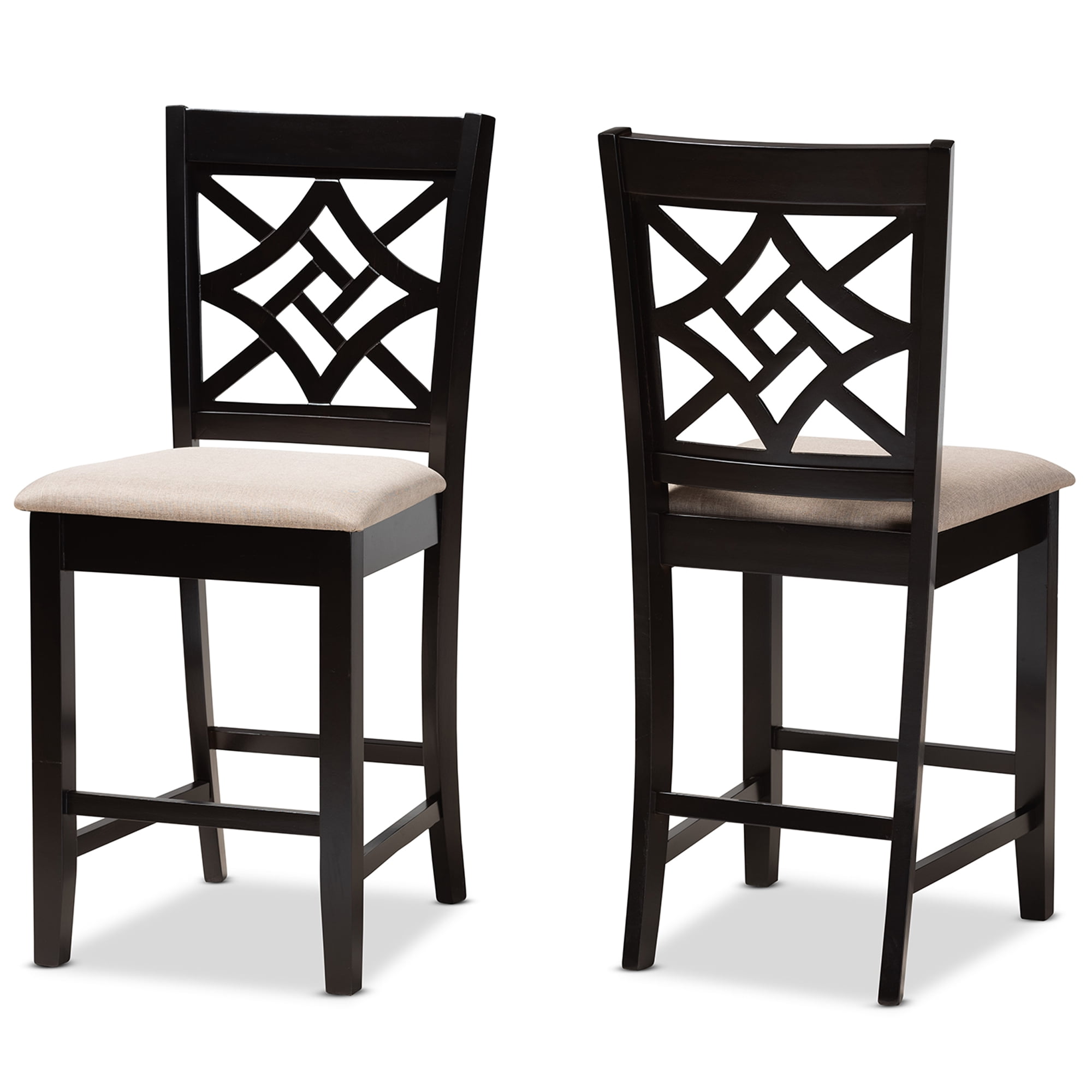 Baxton Studio Nicolette Bar Stool, Sand, Set of 2