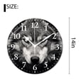 thumbnail image 2 of 14 Inch Wall Clock Battery Operated Silent Clock Decorative for Office, Kitchen, Outdoor, Living Room，Wolf Wild Animal Creative, 2 of 4