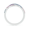 thumbnail image 2 of ANGARA Natural Encrusted Pink and Blue Sapphire Infinity Knot Ring in 14K White Gold for Women (Size-1.3mm) | September Birthstone, Anniversary, Jewelry Gift for Women | Natural Blue Sapphire Ring, 2 of 8