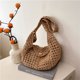 thumbnail image 2 of Tejido Tejer Mujeres Gran Capacidad Ladies Bolso Diario (marrón Claro), 2 of 9