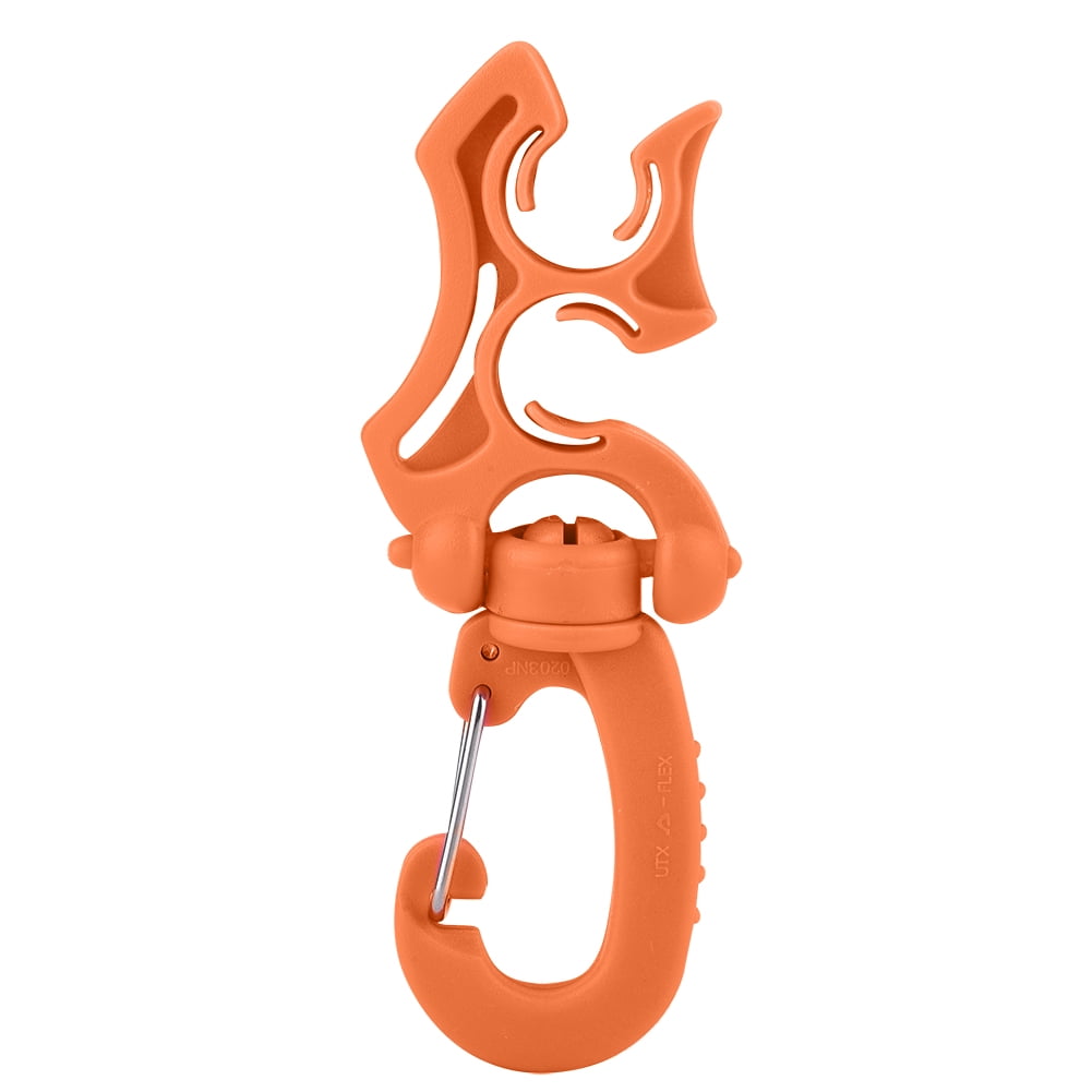 Scuba Diving Regulator Console Accessory Double Hose Clip Buckle 3.9''Orange 