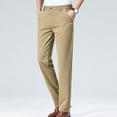 thumbnail image 6 of Dagegui Men's Slim Fit Dress Pants Solid Color Straight Leg Suit Pant Wrinkle-Free Formal Pants for Business & Office Khaki 2XL, 6 of 8