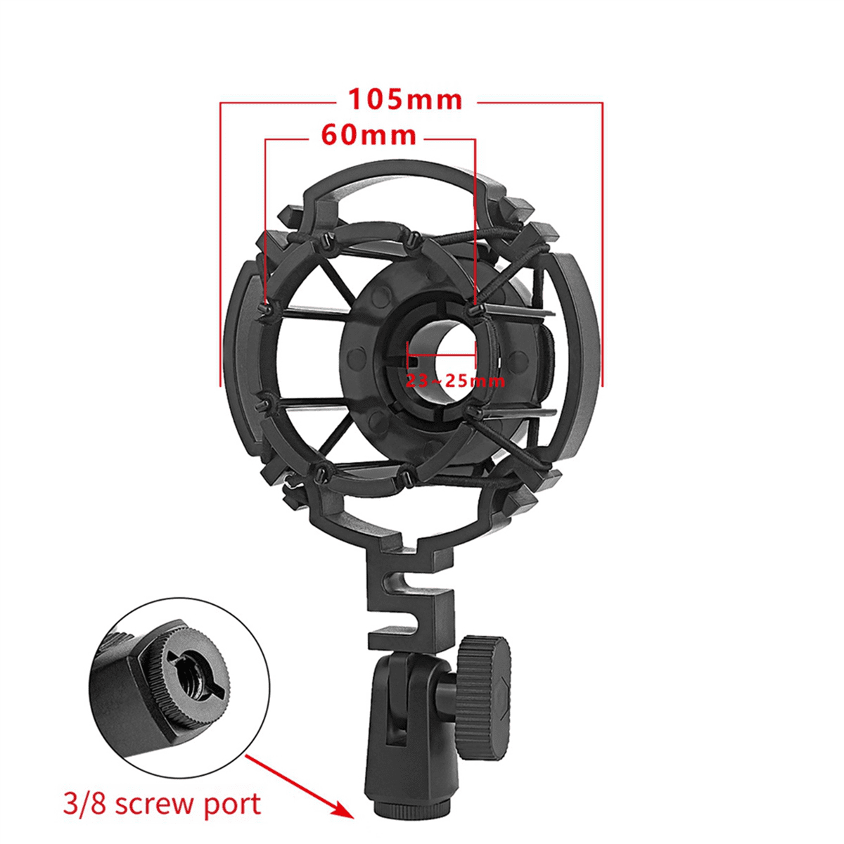 2X Spider Microphone Shock Mount Condenser Microphones Universal Shockmount Stand Microphone Mount,2 x Microphone shock mount,Black