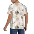 thumbnail image 2 of Zufioo Rabbit In Space Print Men's Baseball Short Sleeve, Moisture Wicking Button-Down Hip Hop Tee-Large, 2 of 7