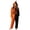 Brown, variant on Halloween Half-and-Half Jack-O-Lantern Onesie, Zip-Up Hooded Flannel Jumpsuit with Pointed Stem Hat & Pockets (1 PC) Black L