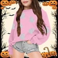 thumbnail image 2 of VOUZZA Boys Halloween Hoodie Ghost Graphic Long Sleeve Loose Pullover Top with Pocket, 2 of 4