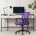 thumbnail image 6 of Alden Design Adjustable Mesh Office Chair Mid Back Desk Chair with Wheels, Purple, 6 of 11