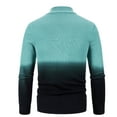 thumbnail image 3 of ZCFZJW Men's Slim Fit Mock Neck Sweater Casual Tie Dye Gradient Print Long Sleeve Knitted Pullover Sweaters Loose Lightweight Comfy Outwear Coat Green XL, 3 of 3