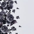 thumbnail image 2 of Zelouf Double Floral Print On Cotton Stretch Sateen  , Sewing, DIY, Crafts Fabric by the Yard, White/grey, 10 Yard, 2 of 2