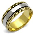thumbnail image 1 of Bague Bicolore en Acier Inoxydable IP Doré avec Époxy en Jet - Taille 8, 1 of 1