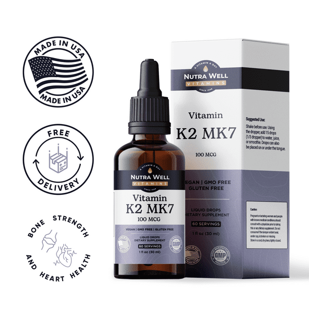 Vitamin K2 MK7 Liquid Drops Concentrated Vitamin for Cardiovascular