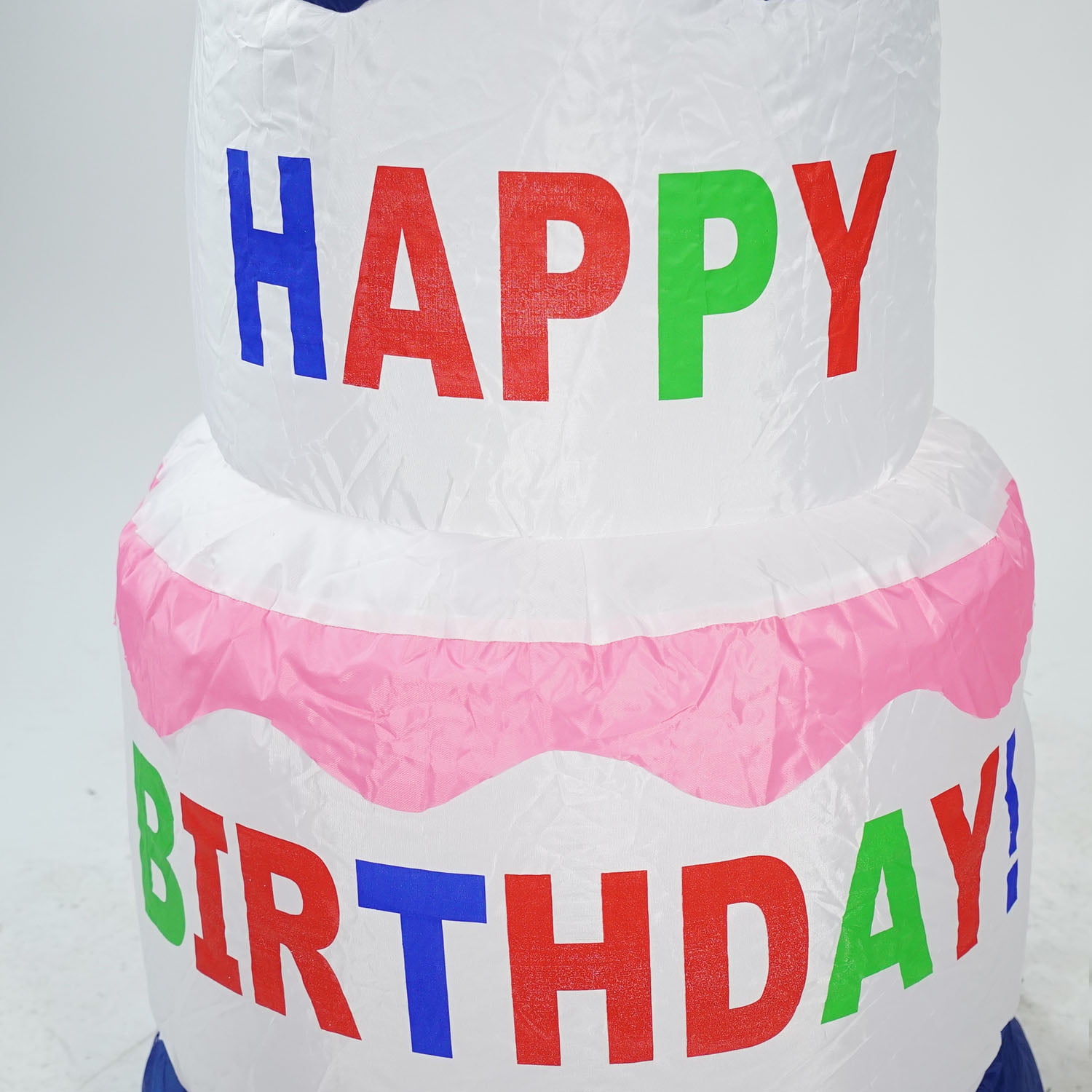 4 Inflatable Lighted Happy Birthday Cake Outdoor Decoration Walmart Com