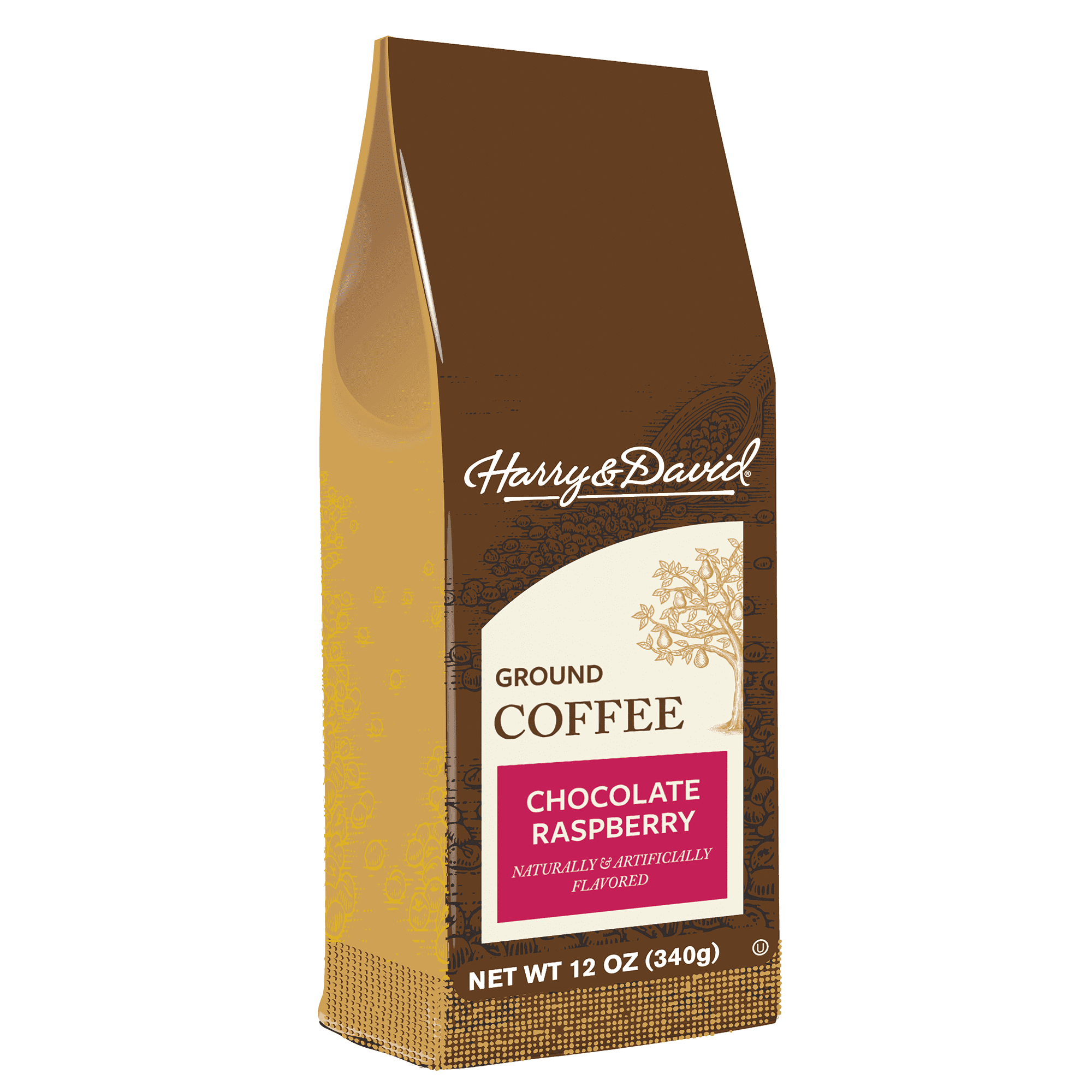 (2 Pack) Harry & David Chocolate Raspberry Ground Coffee, Medium Roast, 12 Oz