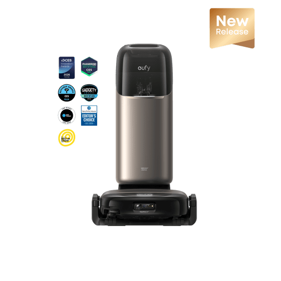 eufy Robot Vacuum and Mop Combo Omni S2, 30,000 Pa Fade-Free Suction, 5-Layer Filtration, 99.99% Germ Removal, HydroJet™ 2.0 Always Self-Cleaning Roller Mop