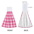 thumbnail image 3 of Dailycode Kitchen Wash Cloths with Hanging Loops Absorbent Absorbent Quick Drying Hand Towels, 2 Pack, Pink White Plaid, 3 of 7