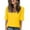 Yellow, variant on Blmnix Spring Tops for Women 2024 Short Sleeve Blue Basic Solid V Neck Loose T-Shirts Trendy Shirts