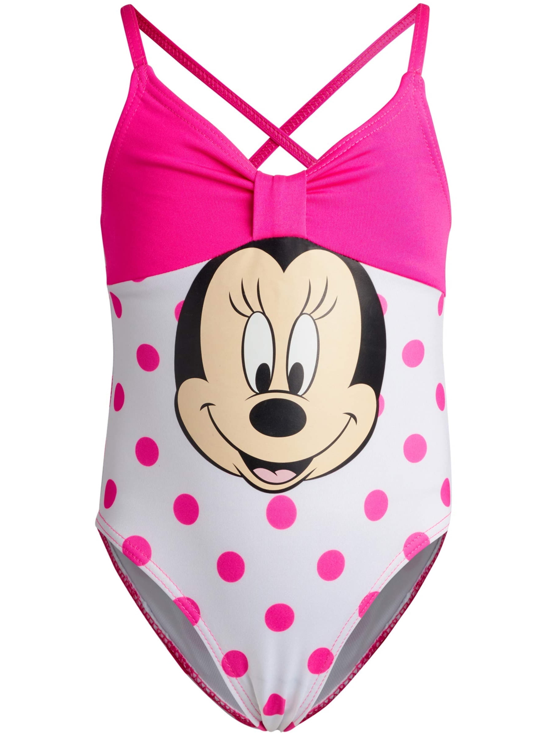 Disney Infant Girls Pink Polka Dot Ruffle Minnie Mouse 1 Pc Tutu Swimming Suit 