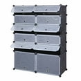 thumbnail image 2 of Hassch 12-Cube Diy Shoe Rack Modular Organizer Plastic Cabinet 6 Tier Modular Closet Cabinet With Doors, 2 of 7