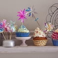 thumbnail image 4 of 10 Pcs Happy Birthday Cake Toppers Foil Firework Cupcake Toppers Sparkle Tinsel Drink Stirrers Flowers Cake Decoration Cocktail Food Fruit Toothpick for Party Supplies, 4 of 5
