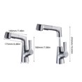 thumbnail image 2 of Grifos de cocina giratorios y elevables con rociador desplegable, altura ajustable, grifo de baño mezclador frío y caliente giratorio de 360 grados con 2 modos de salida de agua, 2 of 8