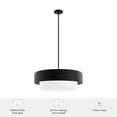 thumbnail image 7 of Hunter - Station 4-light Natural Black Iron, Large Pendant Light, Dimmable, Drum Shaped, for Bedrooms, Dining, Living Rooms - 19275, 7 of 7
