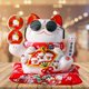 thumbnail image 3 of Gato de la fortuna Maneki Neko de cerámica, decoración del hogar, adornos de porcelana, lindo gato de la suerte. Gafas de sol de moneda, 3 of 9