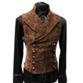 thumbnail image 2 of Joernso Casual Men Waistcoat Stand Collar Solid Color Double Breasted Slim Fit Vest for Working, 2 of 8