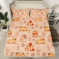 thumbnail image 2 of Manfei Lovely Capybara Twin Sheet Sets,Kids Kawaii Animal Twin Fitted Sheet,Cartoon Flower Floral Flat Sheet For Boys Kids,Microfiber Bedroom Decor,3pcs, 2 of 7