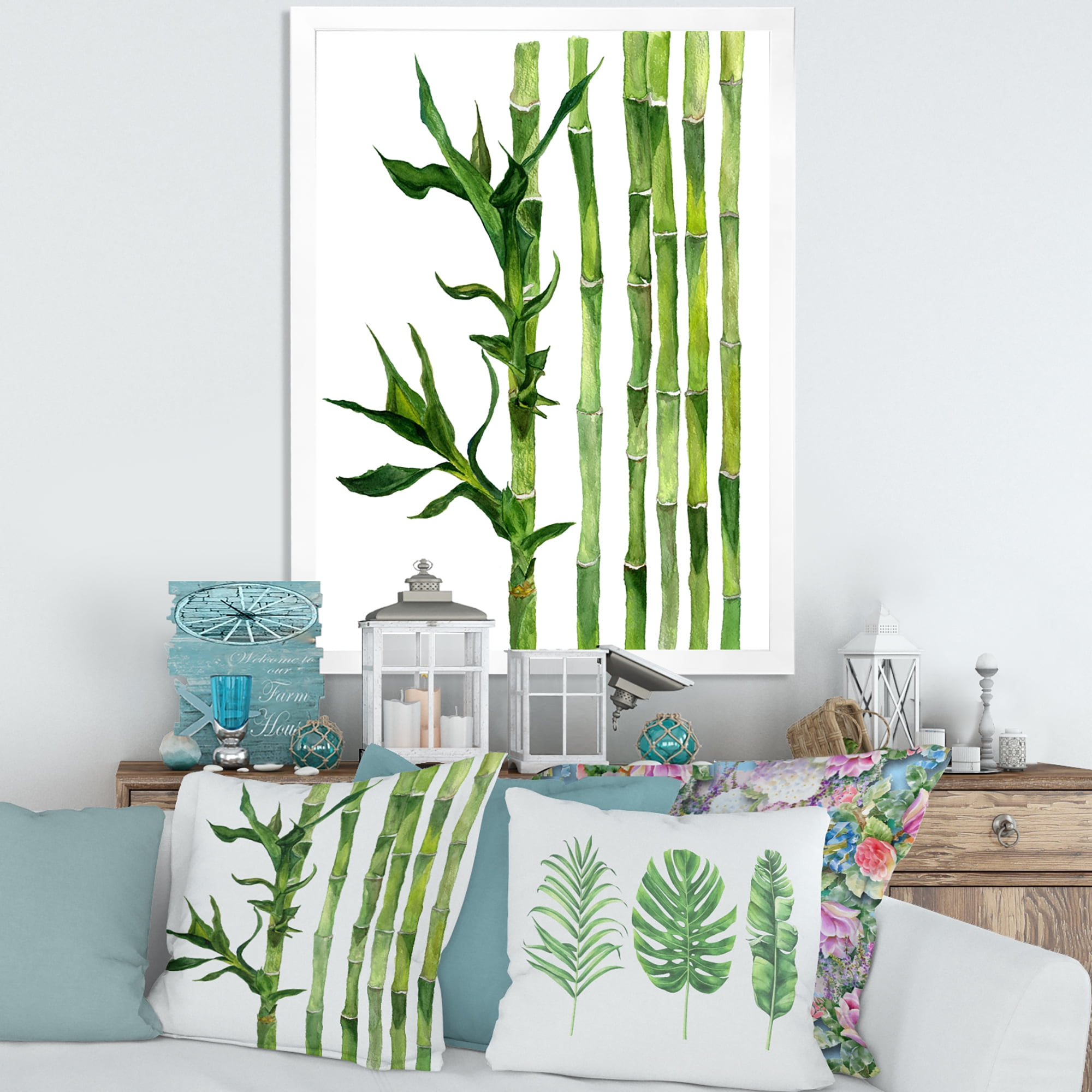 Designart 'The Forest of Bamboo Branches III' Tropical Framed Art Print