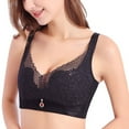thumbnail image 4 of SHOPESSA Women's Bra Wire Free Underwear Large Size Thin Cup Lace Sexy Braon, 4 of 6