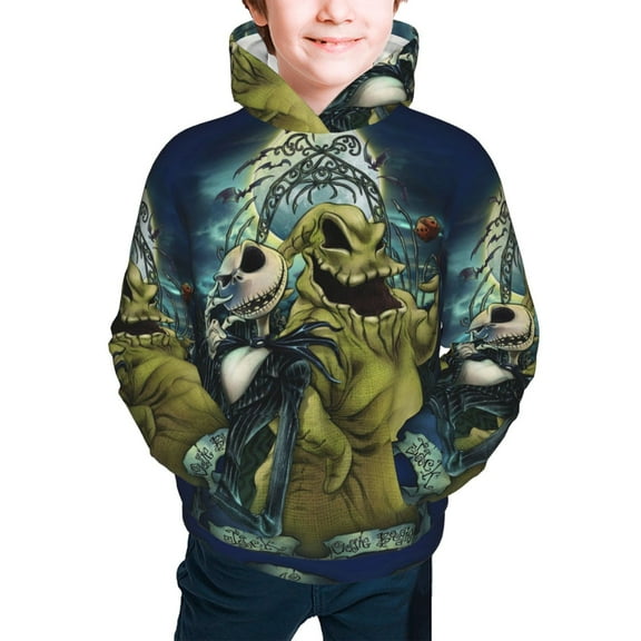 Oogie Boogie Youth Hoodie Graphic Colorful Cool Kids Hooded Sweatshirts Kangaroo Pocket for Boys Girls Small