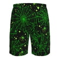 thumbnail image 6 of Disketp Men'S Swim Trunks Hawaiian Breathable Surf Beach Swimsuits Mesh Lining Beach Shorts With Pockets-Green Bright Web With Spiders, 6 of 9