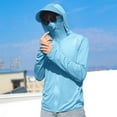 thumbnail image 5 of Fishing Shirts for Men, Mens Hooded Sun Shirt with Mask Long Sleeve UPF 50+ Rash Guards Cooling Lightweight Hoodies Athletic Stretch Quick Dry Top Hiking Swimming Running UV Protection Shirts, 5 of 6