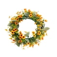 thumbnail image 4 of Corona artificial de seda artificial con flores para decoración de interiores y exteriores. Coronas de primavera. Corona de margaritas, 4 of 9