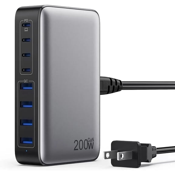 BALoFI 200W USB C Charger Block, Upgraded GaN III 8-Port Fast Charging Station Hub, 65W PD Laptop Charger Compatible with MacBook Pro/Air, Dell, Steam Deck, Galaxy S23/S22