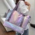 thumbnail image 4 of Bolsos Hobo brillantes para mujer con compartimento para zapatos Bolso nacarado para gimnasio y ejercicio de ocio, 4 of 6