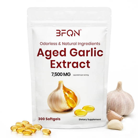 NUTRAJOY Odorless Gentle Aged Garlic Softgels for Heart Immune Wellness Support 300 Count