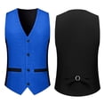 thumbnail image 4 of hoksml Men's Glitter V-Neck Suit Vest, 4 Button Slim Fit Formal Waistcoat with Adjustable Back Strap and Pockets, Wedding Party Dress Vest, 4 of 9